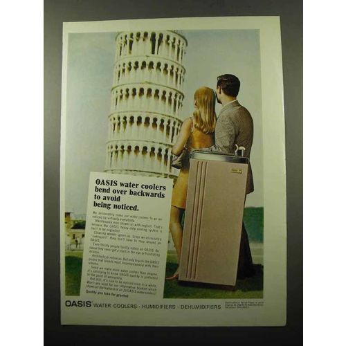 1969 Oasis Water Cooler Ad - Bend Over Backwards