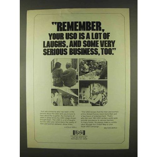 1978 USO United Service Organization Ad - Remember