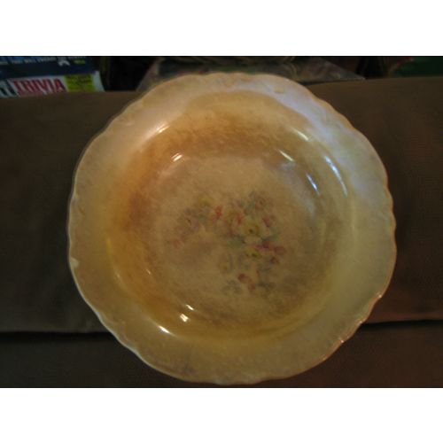 Vintage 1930's Thompson Glazed Pottery Vegetable Floral Pattern Serving Bowl
