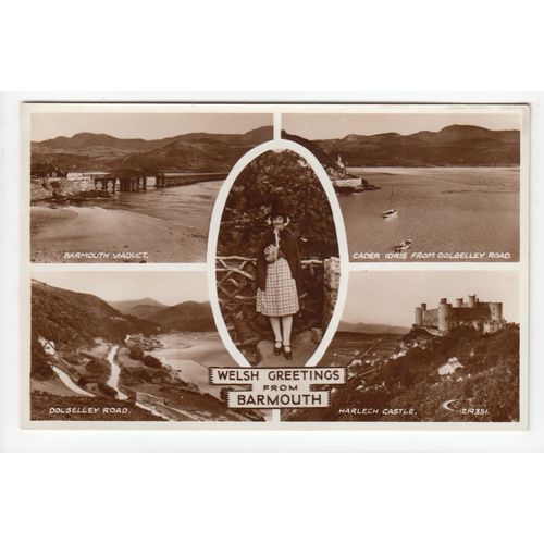 Multiview of Barmouth Merionethshire RP Postcard 219351