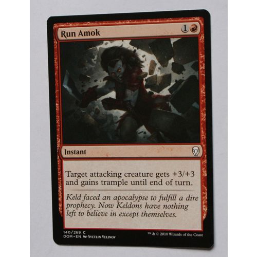 Magic the Gathering MTG CCG: Dominaria - # 140 Run Amok (A) 2018 WotC