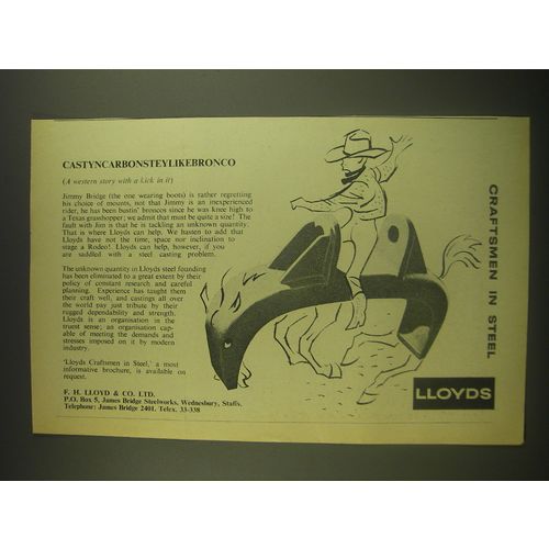 1958 Lloyds Steel Ad - Castyncarbonsteylikebronco