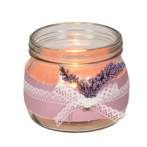 Lavendel Glas 10x11cm Windlicht Teelichtglas