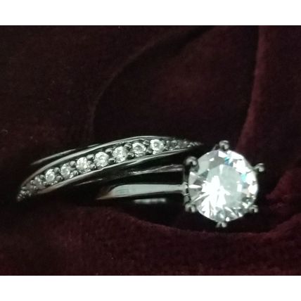 Dahlia Wedding Band AAA Stellux CZ & Black Gold