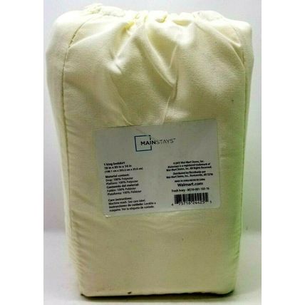 King Size Bed Skirt Fresh Ivory 78 X 80 X 14" Drop- Mainstays New (G9)