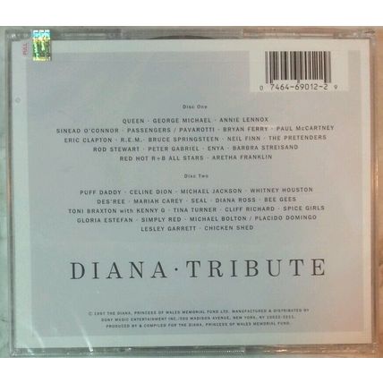 DIANA PRINCESS OF WALES TRIBUTE by VARIOUS ARTISTS (2 CDs, 1997 - USA -Sony) NEW