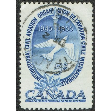 Canada 1955 10th Anniversary ICAO 5c Ultramarine SG480 FU