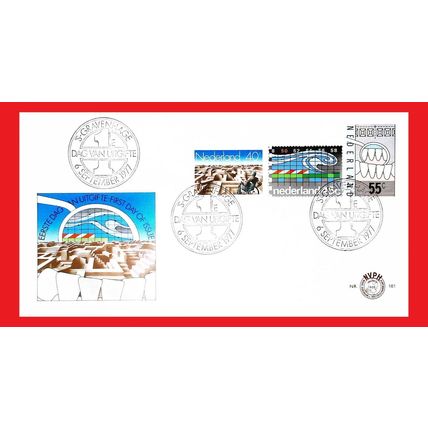 ZAYIX - 1977 Netherlands 571-573 FDC - Handicapped / Hydraulic Lab / Dentistry