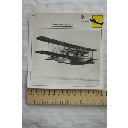 Short Sarafand - GB - Seaplane - Collectors Club Card