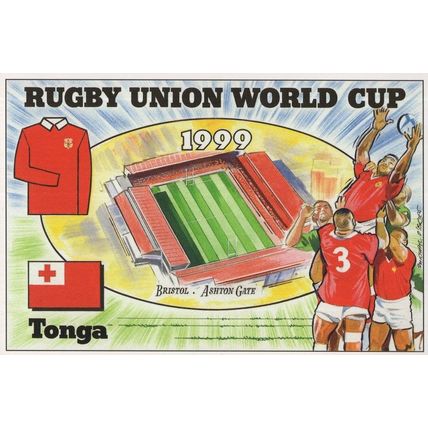 Tonga Team Rugby Union World Cup 1999 Postcard