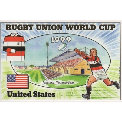 United States America USA Team Rugby Union World Cup 1999 Postcard