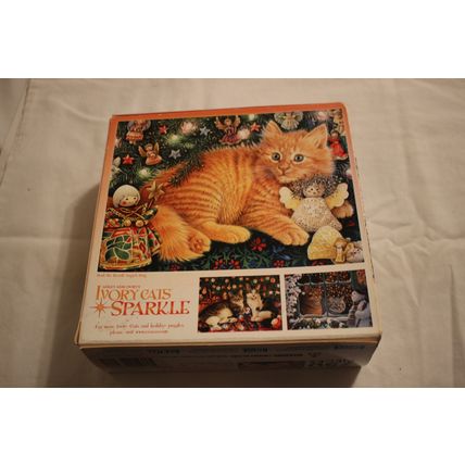 HARK THE HERALD ANGEL SING 750 PIECE PUZZLE SEALED IVORY CATS GLITTER