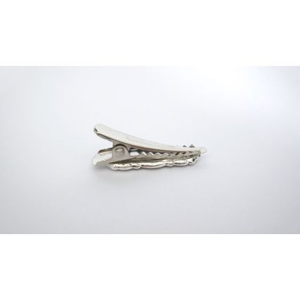 Two small blue and silver metal alligator hair clip fine thin hair