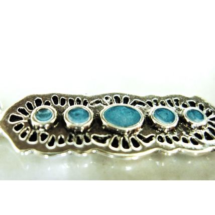 Two small blue and silver metal alligator hair clip fine thin hair
