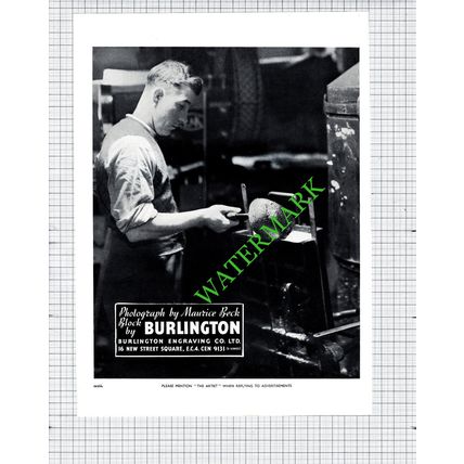 Burlington Engraving Co Ltd London Advert Maurice Beck - 1930s Cutting / Print