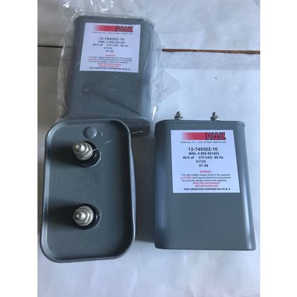 EMERSON ELECTRIC 12-749302-10 NWL,PAPER CAPACITOR,40uF 370VAC 60HZ 958-501403,ER