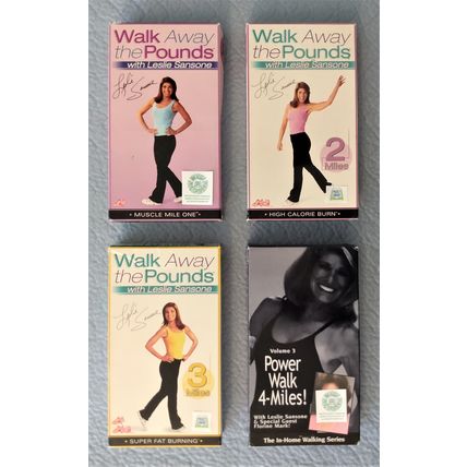 4 WALK AWAY THE POUNDS & WALK OFF WEIGHT AT HOME with LESLIE SANSONE VHS VIDEOS
