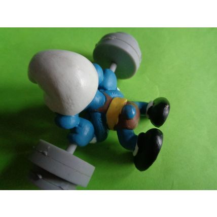 Weight lifter weight lifting smurf complete with weights