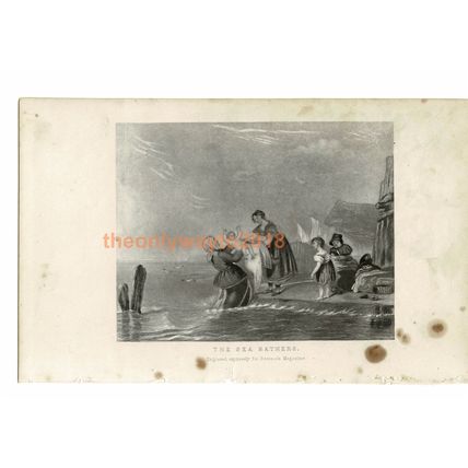 Sea Bathers, Peterson's Magazine, Book Illustration (Print), c1870