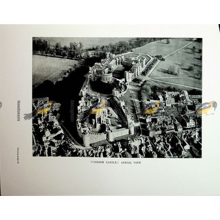 Windsor Castle, Aerial View & St Georges Interior, Book Illustration, 1926
