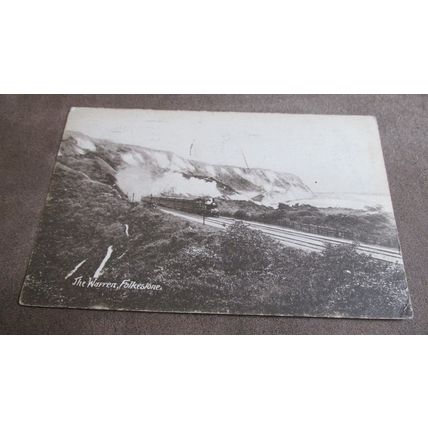 1921 fr Philco Postcard - Steam Locomotive @ The Warren, Folkestone - Kent