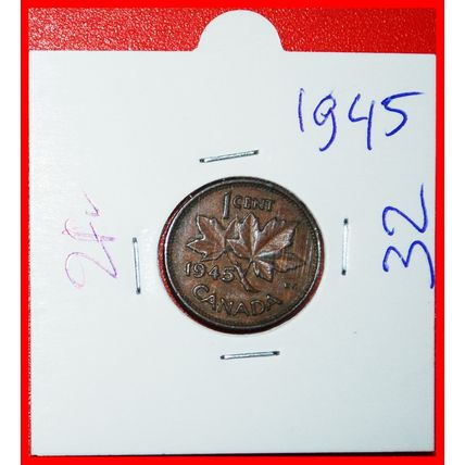Ⰶ WAR (1939-1945): CANADA ★1 CENT 1945! GEORGE VI 1937-1952★LOW START★NO RESERVE