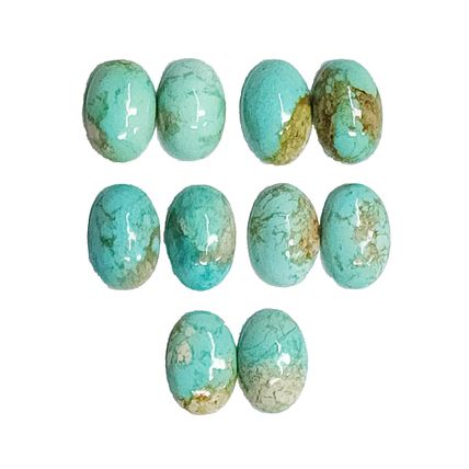 53560 - 10 Rare Natural Australian Turquoise Approximately 12x8 mm Oval Cabochon