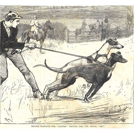 MASTER MAGRATH - THE SLIPPER WAITING FOR THE SIGNAL GO 1872 VICTORIAN ENGRAVINGS