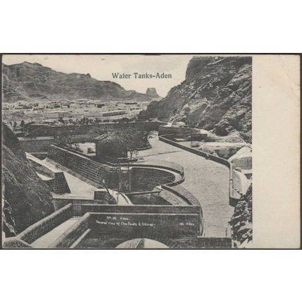 Water Tanks, Aden, c.1910 - Benghiat Postcard