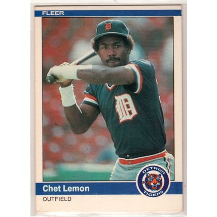 1984 Fleer baseball card #85 Chet Lemon - Tigers