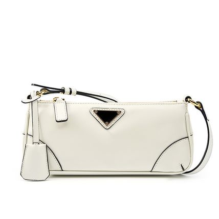 Genuine Leather Women Trendy Cresent Shoulder Bag Hobo Handbags White