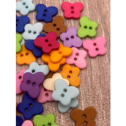 13mm Mixed Colour Butterfly Resin Buttons 2 Hole Crafts Baby Cardigans Sewing