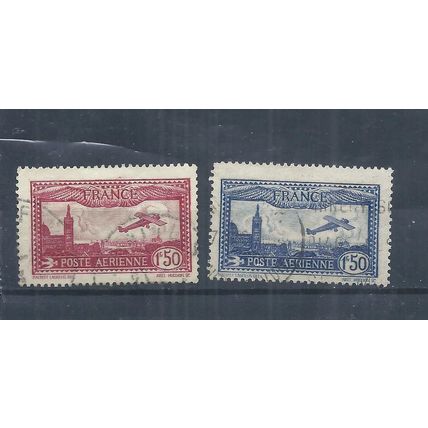 France stamps. 1930 Air pair used SG 483 & 484 (AQ290)
