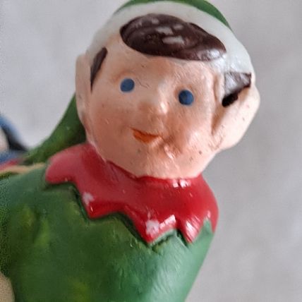 Vintage Freelance Inc ELF & Toy Bag 2" FIGURINE Christmas Gifts