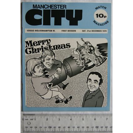 1974 programme Manchester City v. Wolverhampton Wanderers, 21/12