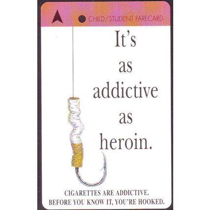Smoking~"It's As Addictive as Heroin" S'pore TransitLink Train/Bus Card