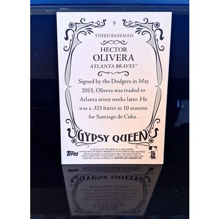 HECTOR OLIVERA 2016 TOPPS GYPSY QUEEN ROOKIE BASEBALL CARD #9