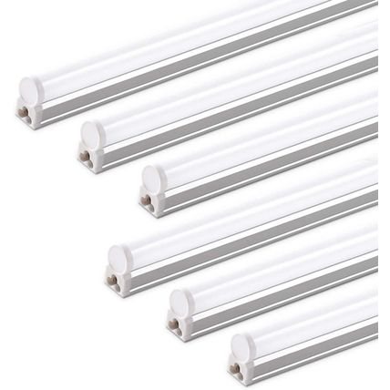Barrina (6 Pack LED T5 Integrated Single Fixture, 4FT, 2200Lm, 6500K Super Brigh
