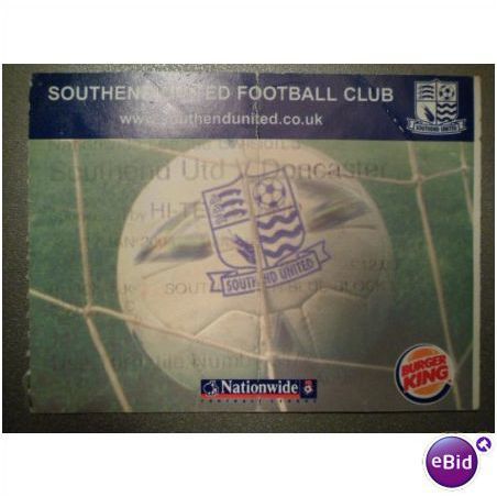 Southend United v Doncaster Rovers 2003/04 Division 3 football ticket stub (5)