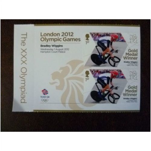 2012 GB British Gold Medal Winners Bradley Wiggins pair mint stamp SG343 cyclist