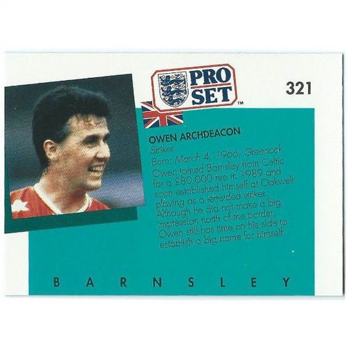 1990/1991 Pro Set Footbal - #321 - Owen Archdeacon