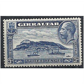 Gibraltar 1933 SG113 3d Blue Mounted Mint . .