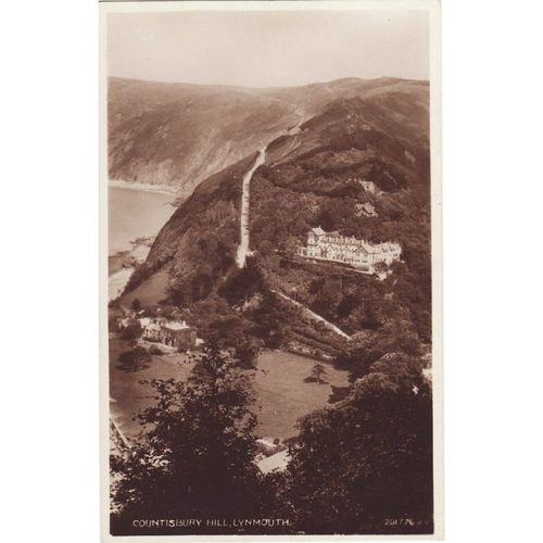RP Sepia Postcard Countisbury Hill Lynmouth Devon Valentine's Real Photo