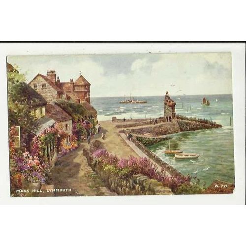 A771 Devon LYNMOUTH Mars Hill Valentine "Art Colour" Postcard