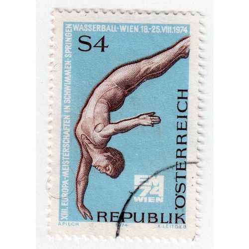 1974 AUSTRIA Sg1714 4s SEPIA AND PALE BLUE FINE USED (GAP1)