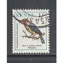 Kenya.SG594 1s Red and Yellow Barbet.Fine Used.Aug15g
