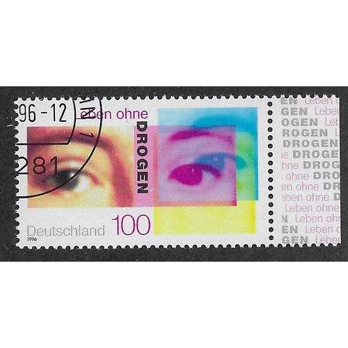 GER 1996 100pf 'LIFE WITHOUT DRUGS' FINE USED (EBID64-483)
