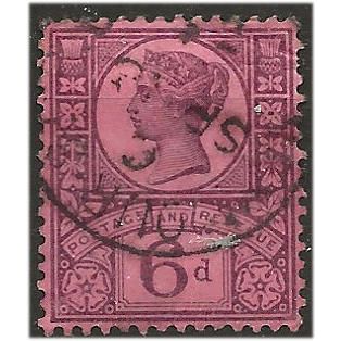 1887 SG208 6d Purple/Rose-Red Fine Used ... .