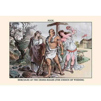 Puck Magazine: Hercules at the Cross-Roads 20 x 30 Poster