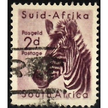 South Africa, 1954 2d Zebra, SG 154 (Scott #203), used